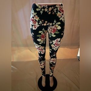 Flower Printed Leggings One Size